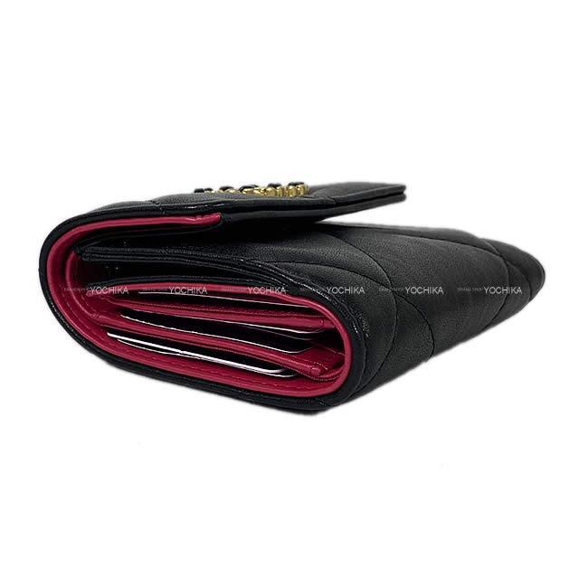 CHANEL シャネル 19 チェーン ココマーク マトラッセ コンパクト 二つ折り 財布 黒 AP1064 新品