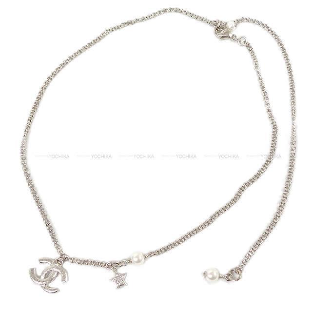 2020年 春夏 新作 CHANEL シャネル ラインストーン ココマーク スター パール付 ネックレス AB3564 新品