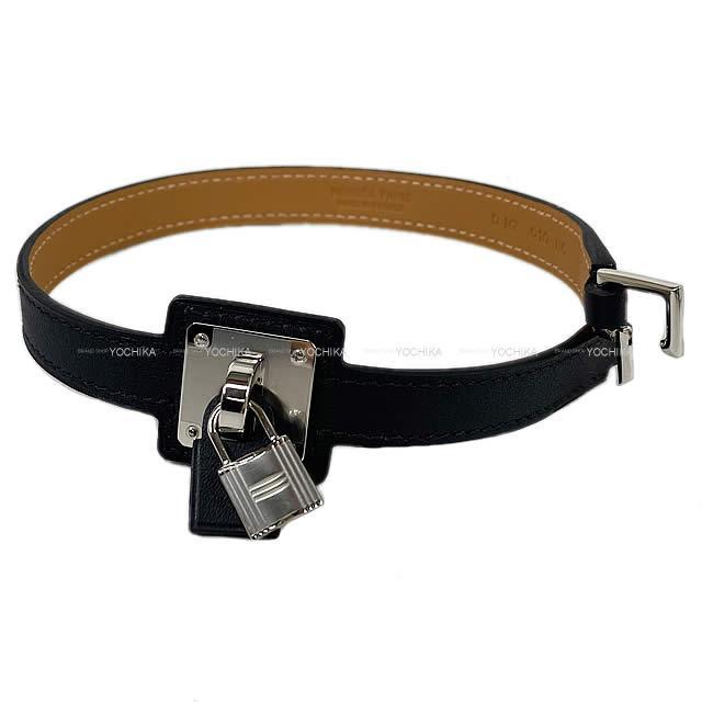 HERMES エルメス "O'Kelly オーケリー" ブレスレット ＃T2 黒(ブラック) スイフト シルバー金具 新品