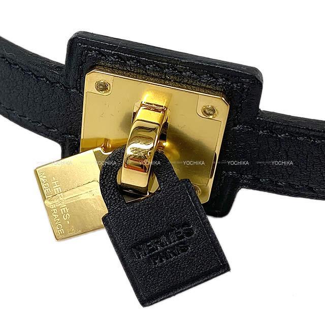 HERMES エルメス "O'Kelly オーケリー" ブレスレット ＃T3 黒(ブラック) スイフト ゴールド金具 新品