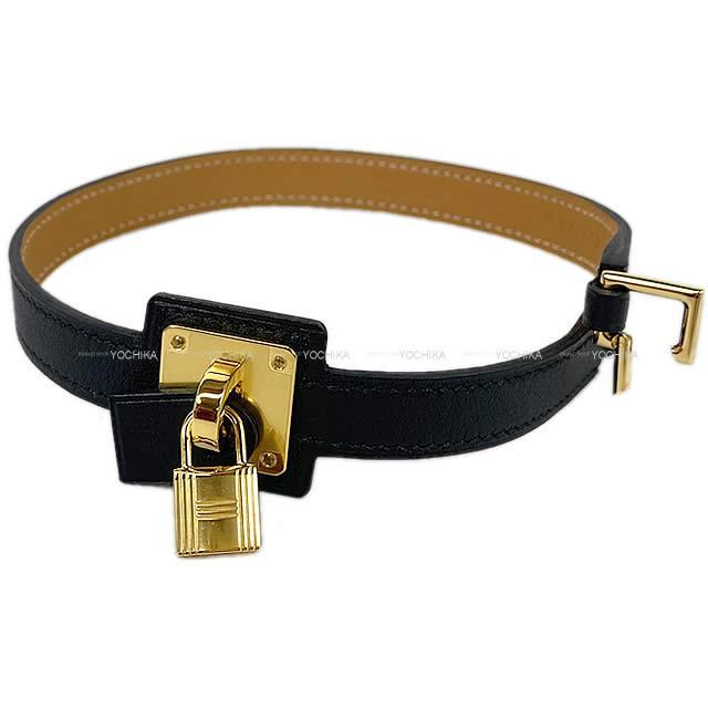 HERMES エルメス "O'Kelly オーケリー" ブレスレット ＃T3 黒(ブラック) スイフト ゴールド金具 新品