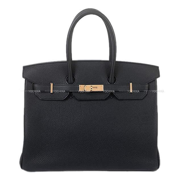 HERMES エルメス ハンドバッグ バーキン35 黒 トゴ ローズゴールド金具 新品未使用