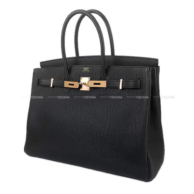 HERMES エルメス ハンドバッグ バーキン35 黒 トゴ ローズゴールド金具 新品未使用