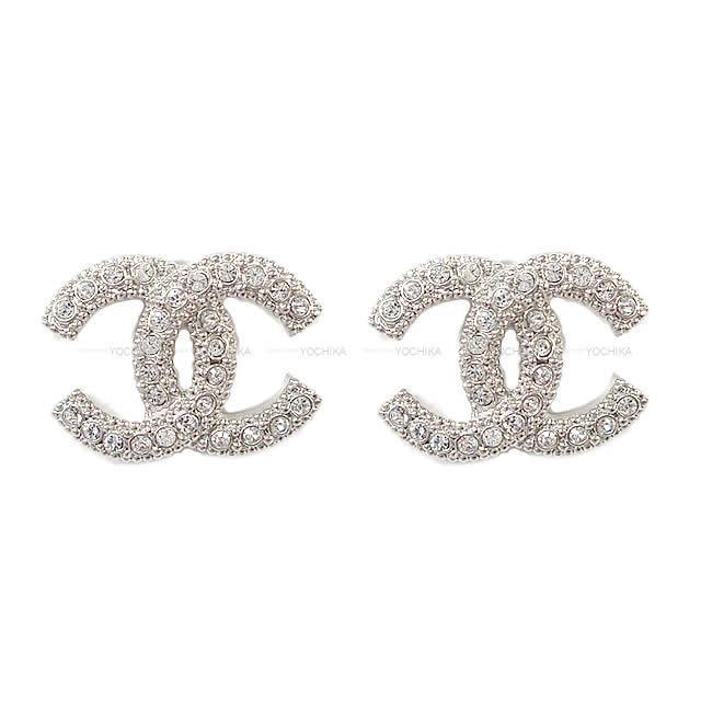 2019年 新作 CHANEL シャネル フラワー ラインストーン ココマーク ぶらさがり ピアス AB2322 新品