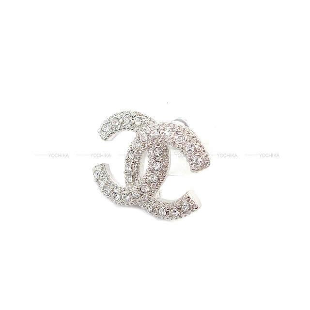 2019年 新作 CHANEL シャネル フラワー ラインストーン ココマーク ぶらさがり ピアス AB2322 新品