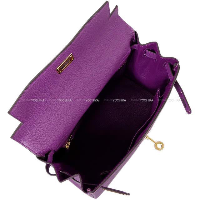 HERMES エルメス ハンドバッグ ケリー25 内縫い アネモネ トゴ ゴールド金具 新品