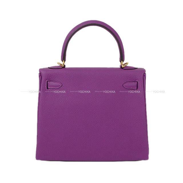 HERMES エルメス ハンドバッグ ケリー25 内縫い アネモネ トゴ ゴールド金具 新品