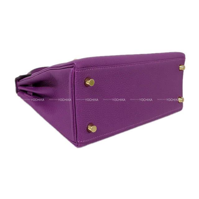 HERMES エルメス ハンドバッグ ケリー25 内縫い アネモネ トゴ ゴールド金具 新品