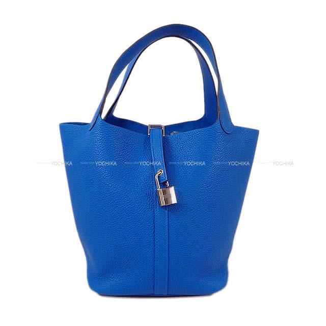 HERMES エルメス ピコタンロック 22 MM ブルーゼリージュ トリヨンモーリス シルバー金具 新品