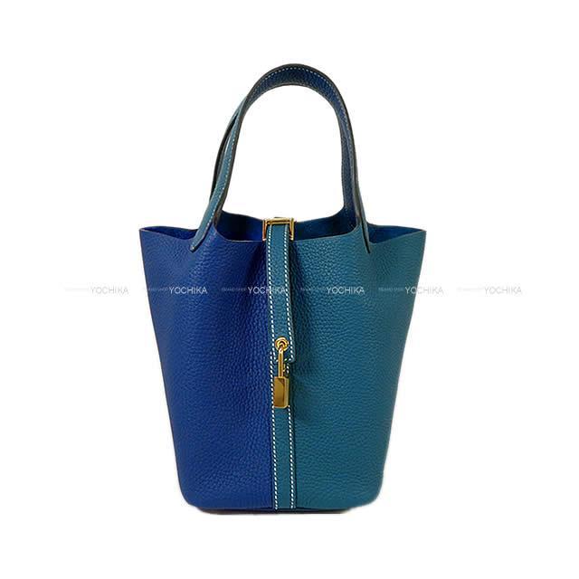 エルメス ハンドバッグ ピコタンロック 18 PM カザック ヴェールボスフォール/ディープブルー トリヨン 新品