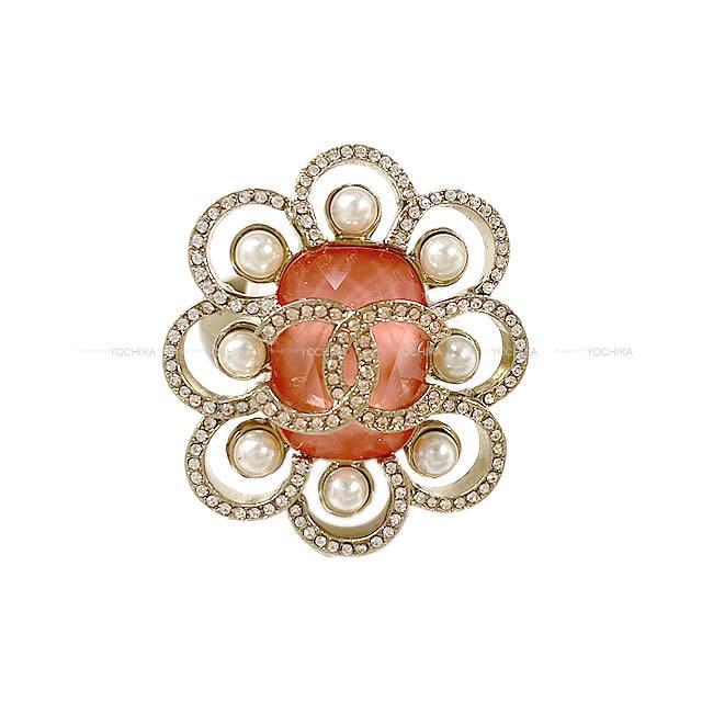 CHANEL シャネル ラインストーン フラワーモチーフ パール＆ココマーク  