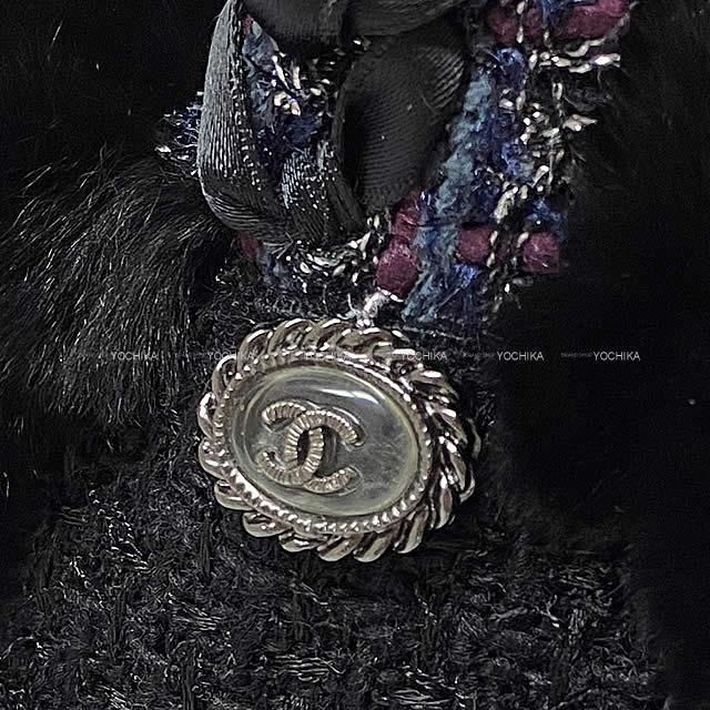 CHANEL シャネル ココマーク ツィード リボン ファー イヤーマフラー 耳あて 14B 黒  新品未使用