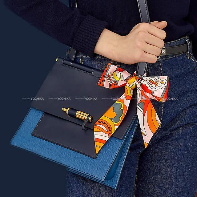HERMES エルメス ツイリー スカーフ "フォーブルレインボー" オレンジXピンクXグレー シルク100% 新品