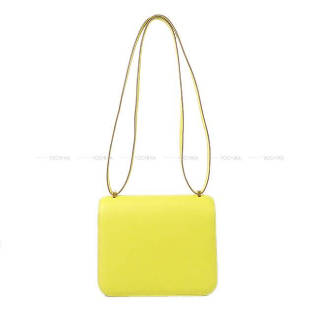 HERMES エルメス ショルダーバッグ コンスタンス3 ミニ 18 ライム スイフト ローズゴールド金具 新品
