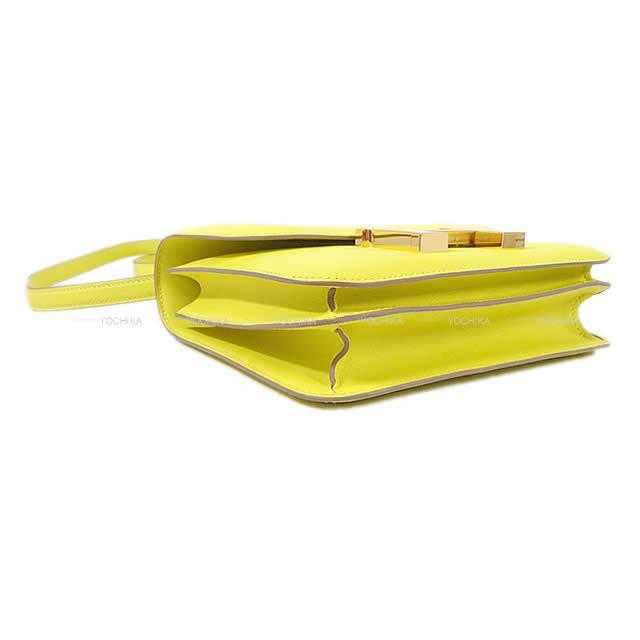HERMES エルメス ショルダーバッグ コンスタンス3 ミニ 18 ライム スイフト ローズゴールド金具 新品