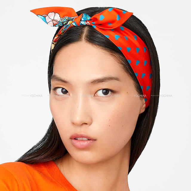 HERMES エルメス スカーフ ツイリー ジャングルラブラブ ハート