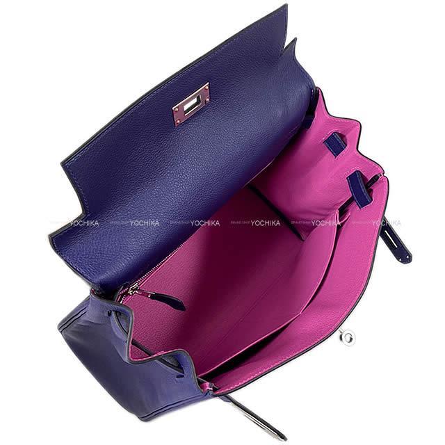 HERMES エルメス ハンドバッグ ケリー28 内縫い ヴェルソ ブルーインク(ブルーアンクル)/マグノリア 新品