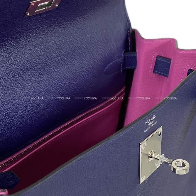 HERMES エルメス ハンドバッグ ケリー28 内縫い ヴェルソ ブルーインク(ブルーアンクル)/マグノリア 新品