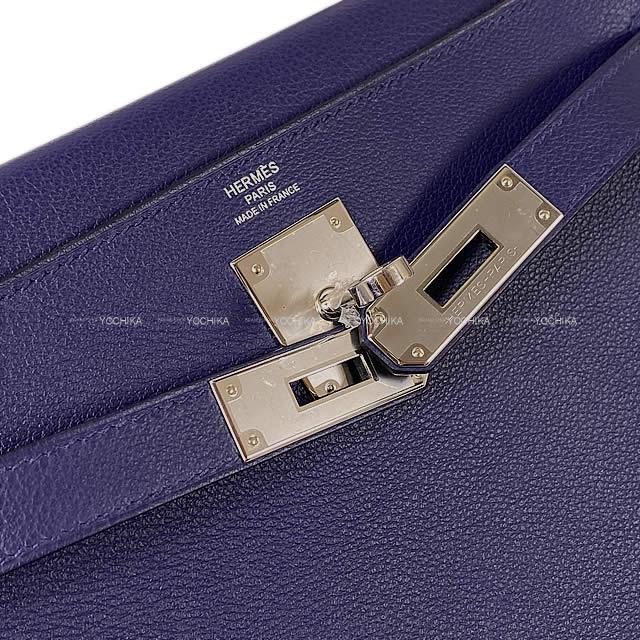 HERMES エルメス ハンドバッグ ケリー28 内縫い ヴェルソ ブルーインク(ブルーアンクル)/マグノリア 新品