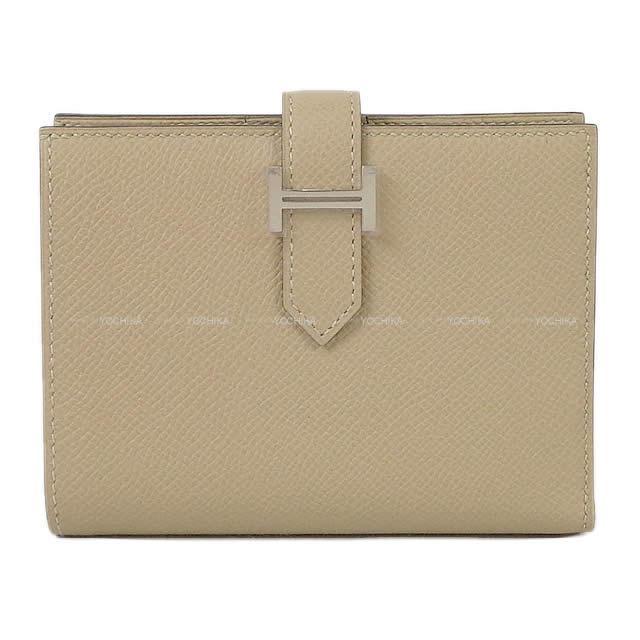 HERMES エルメス 財布 ベアンコンパクト トレンチ エプソン シルバー金具 新品未使用