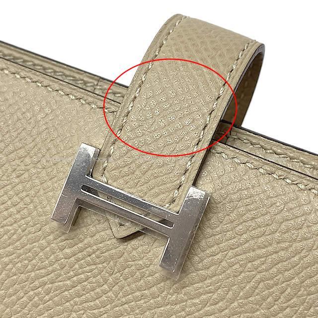 HERMES エルメス 財布 ベアンコンパクト トレンチ エプソン シルバー金具 新品未使用