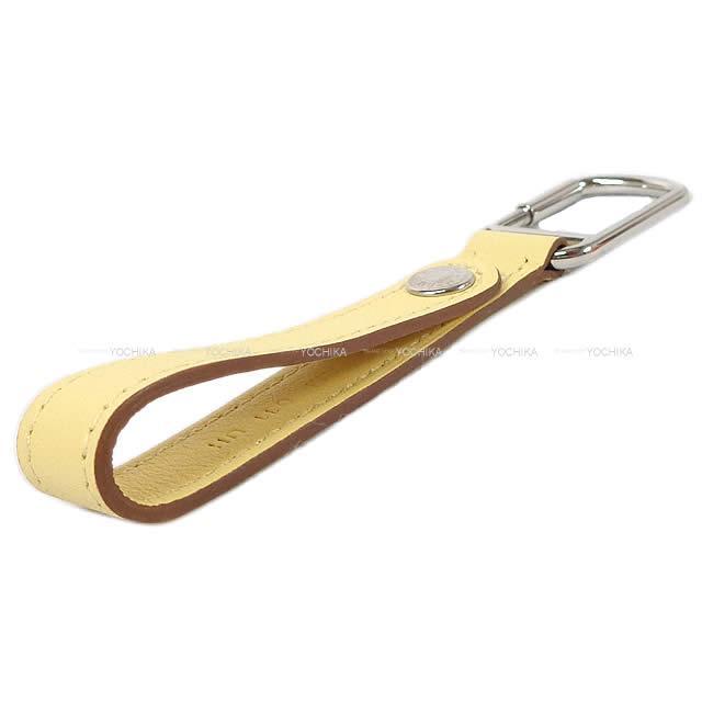 HERMES エルメス "ポルトクレ ループ" キーリングホルダー ジョーヌプッサン スイフト シルバー金具 新品未使用