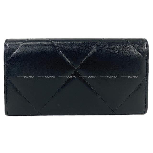 CHANEL シャネル 19 チェーン マトラッセ ココマーク フラップ 長財布 黒 AP0955 新品