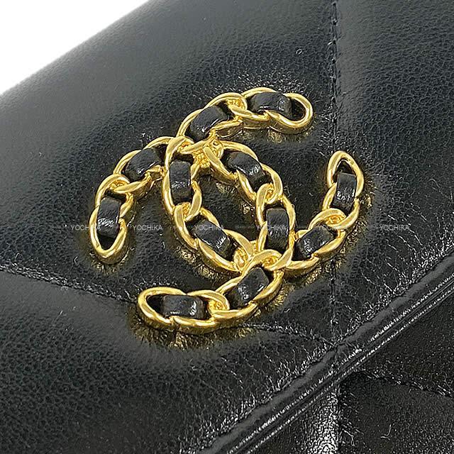 CHANEL シャネル 19 チェーン マトラッセ ココマーク フラップ 長財布 黒 AP0955 新品