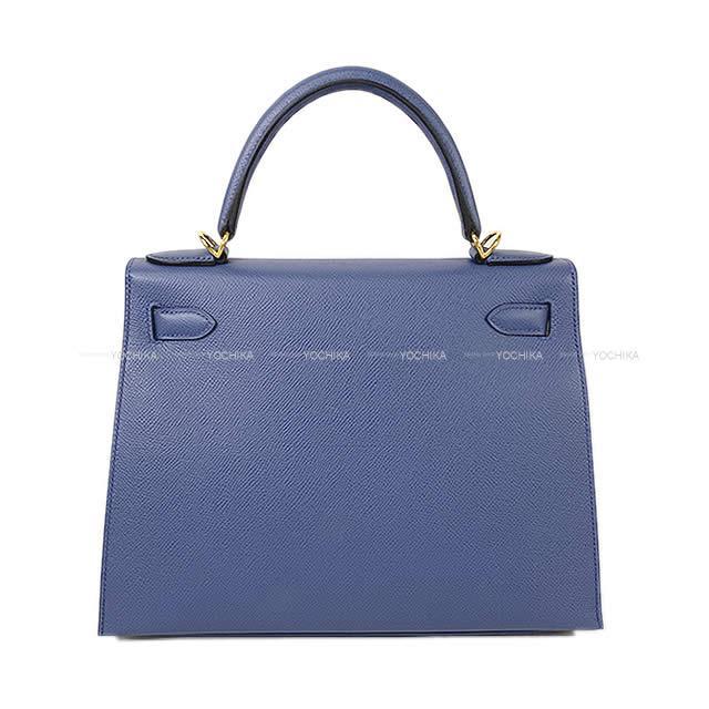 HERMES エルメス ハンドバッグ ケリー28 外縫い ブルーブライトン エプソン ゴールド金具 新品未使用