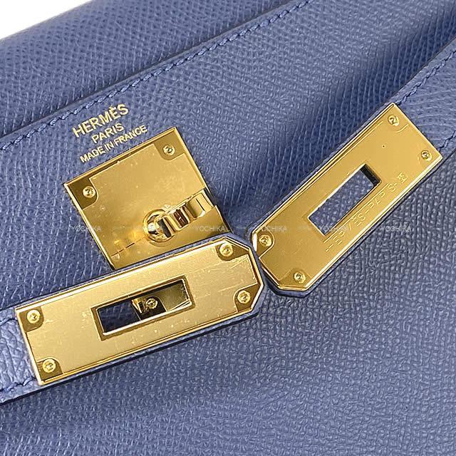 HERMES エルメス ハンドバッグ ケリー28 外縫い ブルーブライトン エプソン ゴールド金具 新品未使用