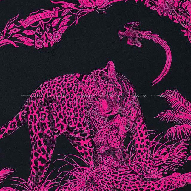 HERMES エルメス ショール カレ140 "ジャングル ラヴ" ブルーノワールXローズヴィフ