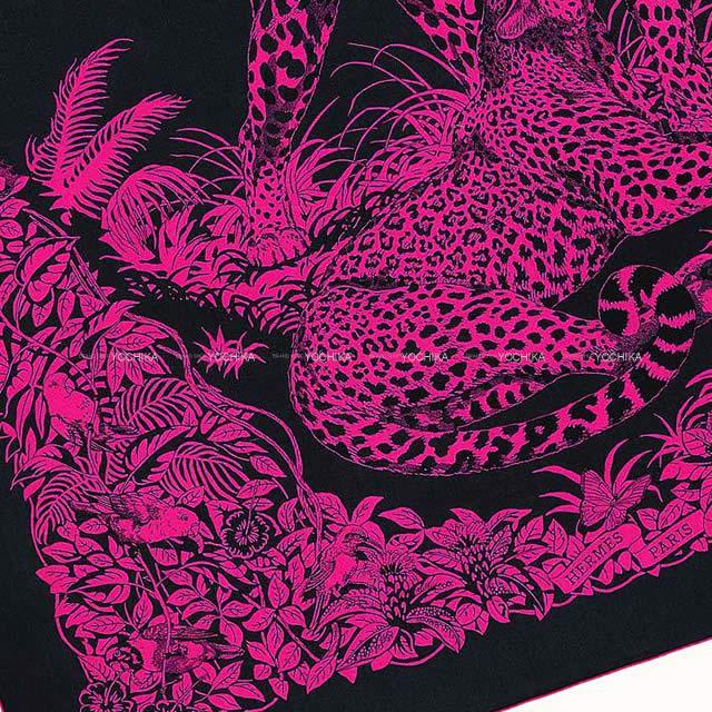 HERMES エルメス ショール カレ140 "ジャングル ラヴ" ブルーノワールXローズヴィフ