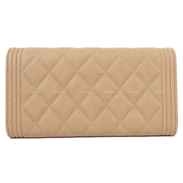 CHANEL シャネル ボーイシャネル マトラッセ フラップ 長財布 ベージュ グレインドカーフ A80286 新品未使用
