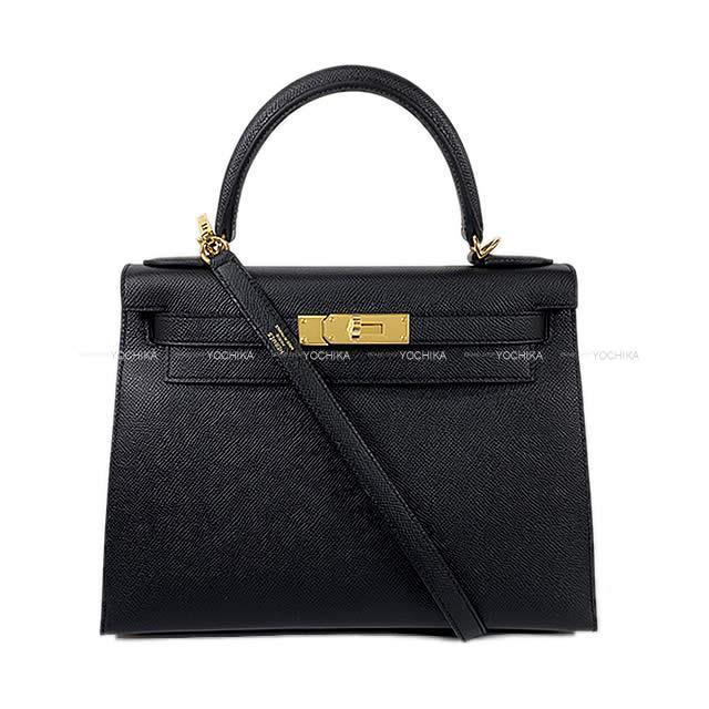 HERMES エルメス ショルダーバッグ ケリー28 外縫い 黒