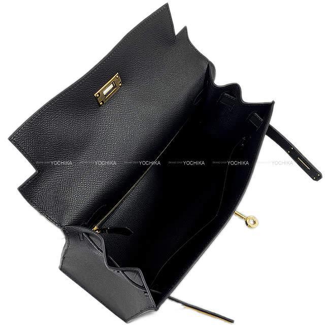 HERMES エルメス ショルダーバッグ ケリー28 外縫い 黒 (ブラック