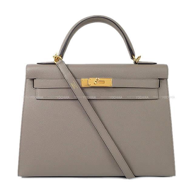 HERMES エルメス ハンドバッグ ケリー32 外縫い グリアスファルト