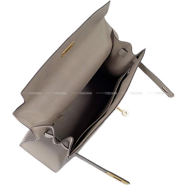 エルメス ハンドバッグ ケリー32 外縫い グリアスファルト エプソン ゴールド金具 新品