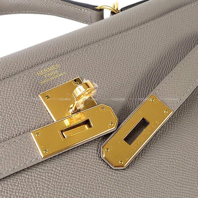 エルメス ハンドバッグ ケリー32 外縫い グリアスファルト エプソン ゴールド金具 新品