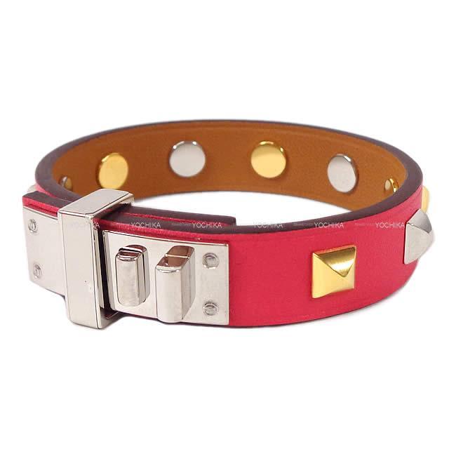 HERMES エルメス ブレスレット "ミニドッグ クルーカレ" ローズエクストリーム スイフト #T1 新品未使用