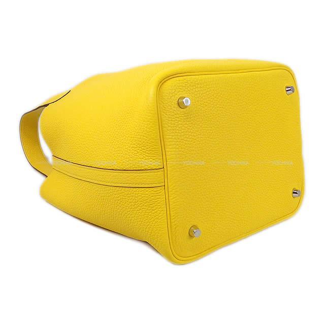 エルメス ハンドバッグ ピコタンロック 22 MM ジョーヌナプル トリヨン シルバー金具 新品