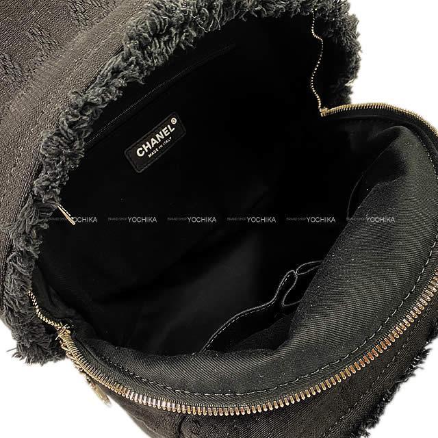 CHANEL シャネル ココマーク ロゴ フリンジ バックパック 黒 ミックスファイバー/ゴートスキン AS0313 新品