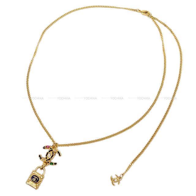 2020年 クルーズ CHANEL シャネル ココマーク 南京錠 カデナ チェーン & カラーストーン AB3117 新品