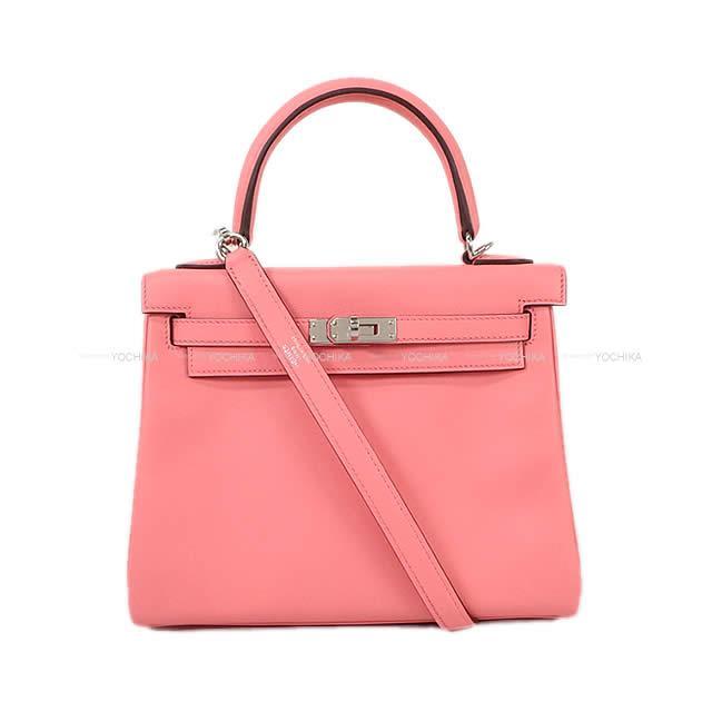 HERMES エルメス ハンドバッグ ケリー25 内縫い ローズエテ(ローズデテ) スイフト シルバー金具 新品