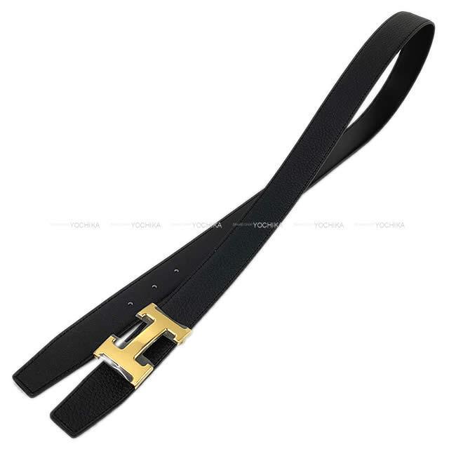 HERMES エルメス メンズ "コンスタンス 32" リバーシブル Hベルト #100 黒 (ブラック) トゴ 新品