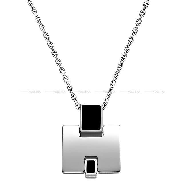 HERMES エルメス ペンダント ネックレス "アイリーン" 黒(ブラック) パラディウムプレーテッド シルバー金具 新品