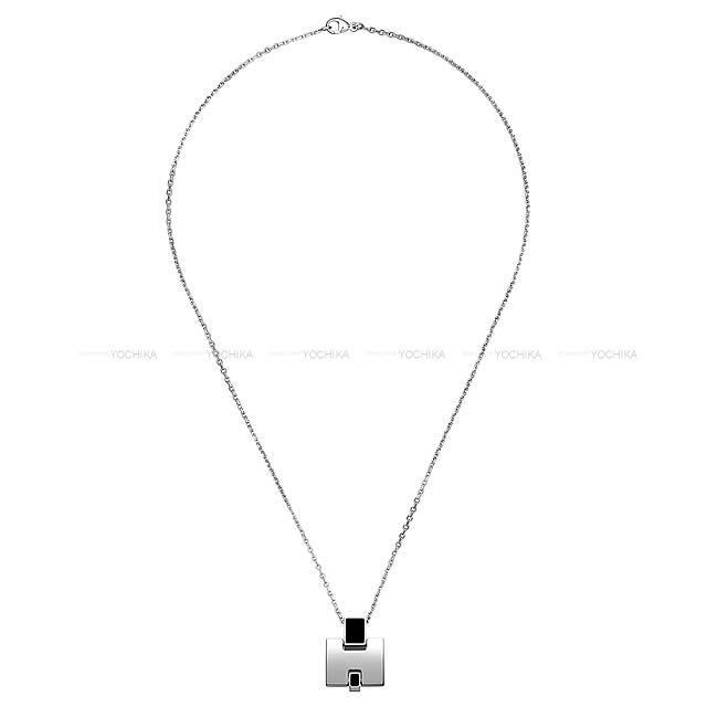 HERMES エルメス ペンダント ネックレス "アイリーン" 黒(ブラック) パラディウムプレーテッド シルバー金具 新品