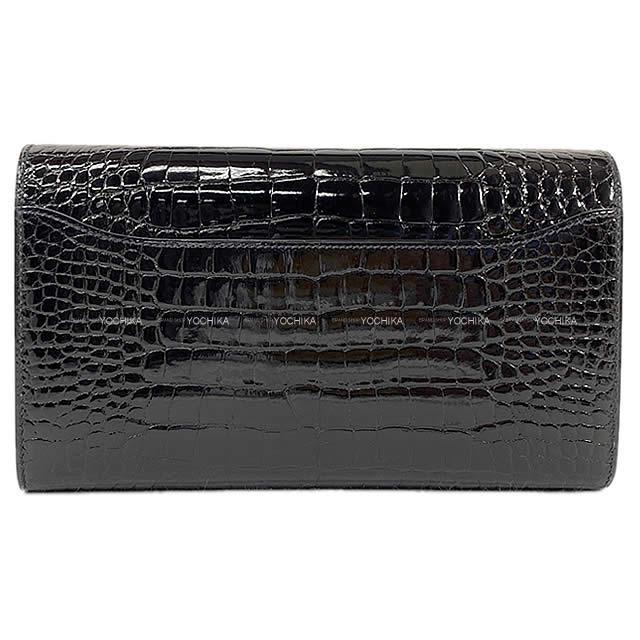 HERMES エルメス 長財布 コンスタンス ロング 黒(ブラック) クロコダイルアリゲーター シルバー金具 新品未使用