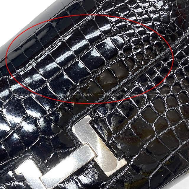HERMES エルメス 長財布 コンスタンス ロング 黒(ブラック) クロコダイルアリゲーター シルバー金具 新品未使用