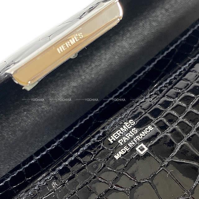 HERMES エルメス 長財布 コンスタンス ロング 黒(ブラック) クロコダイルアリゲーター シルバー金具 新品未使用