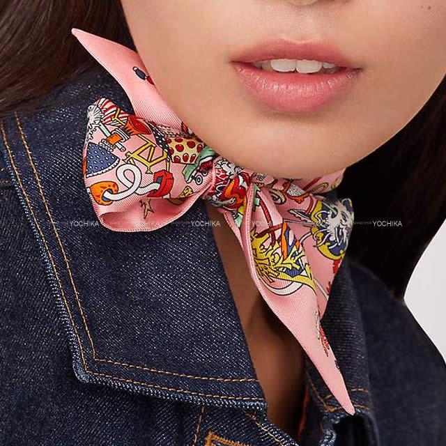 HERMES エルメス スカーフ ツイリー ラ フォル パラード ローズマ